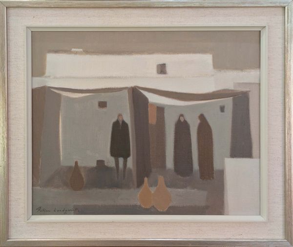 Fabian Lundquist (1913-1989) 'Figures in a North African Town'