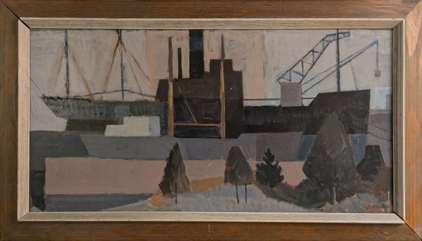20th Century Swedish School ‘Ship in a Harbour’