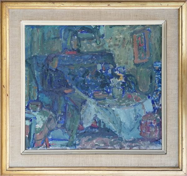 20th Century Swedish School ‘Reading figure in an interior’