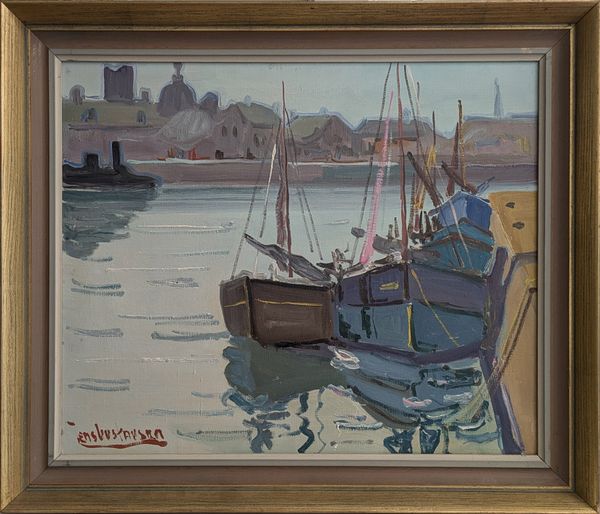 20th Century Swedish School 'A Quiet Quayside'