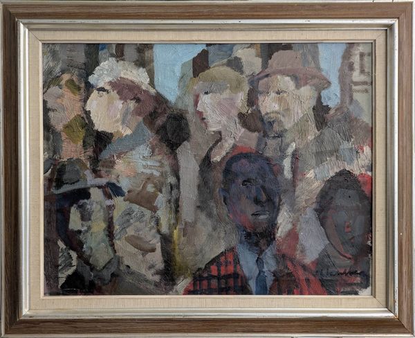 20th Century Swedish School 'Face in a crowd'