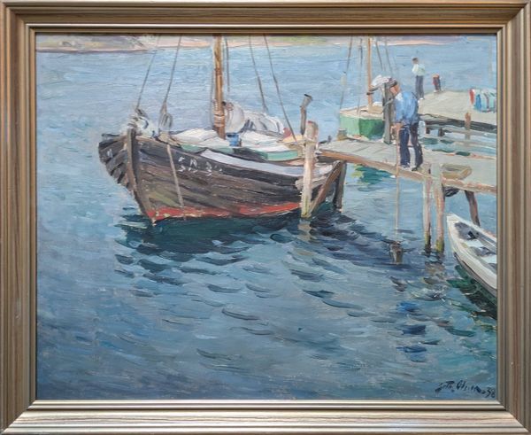 20th Century Swedish School ’Quiet Quayside’