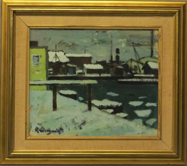 20th Century Swedish School 'Harbour under Snow'