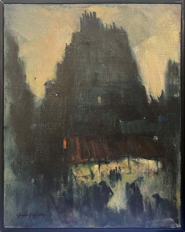 Arne Aspelin (1911-1990) ‘Paris Square at night’
