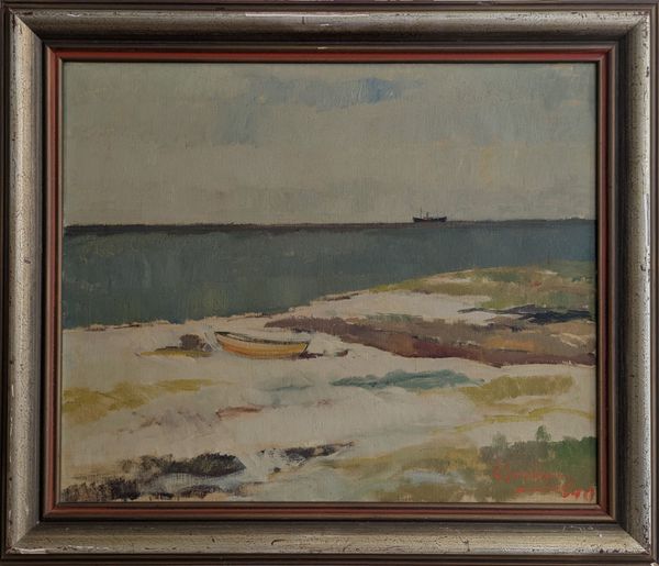 20th C Swedish School 'Deserted beach'