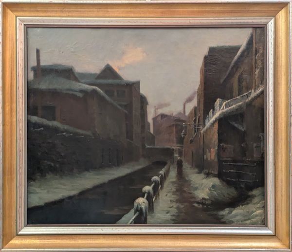 20th Century Swedish School 'A Canal under Snow'