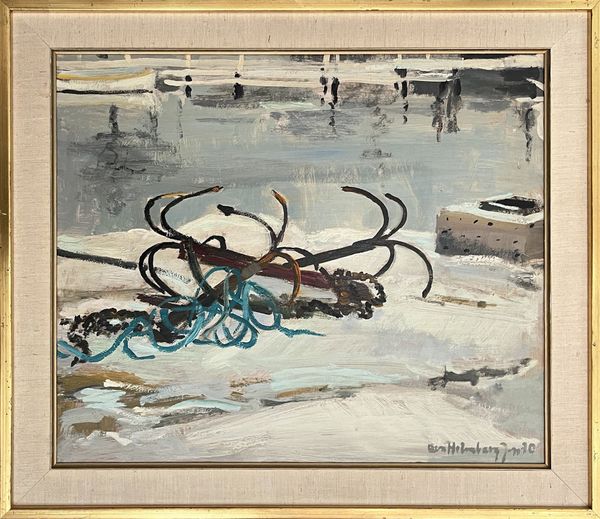 20th Century Swedish School 'Anchors on the Quayside'