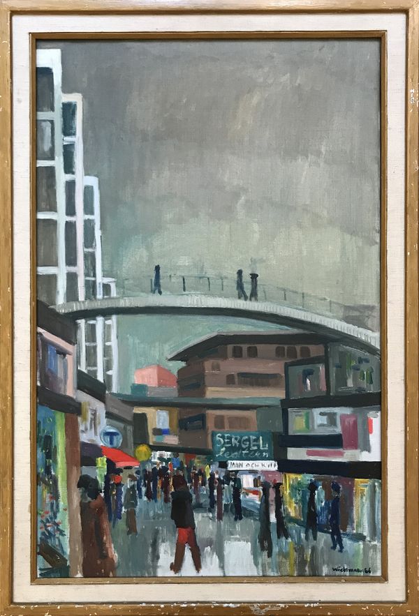 Harry Wichmann (1926-93) 'Modernist Bridge over a Civic Centre'