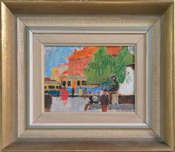 Wilhelm Henning (1899–1955) ’Blue Trams in a Town Square’
