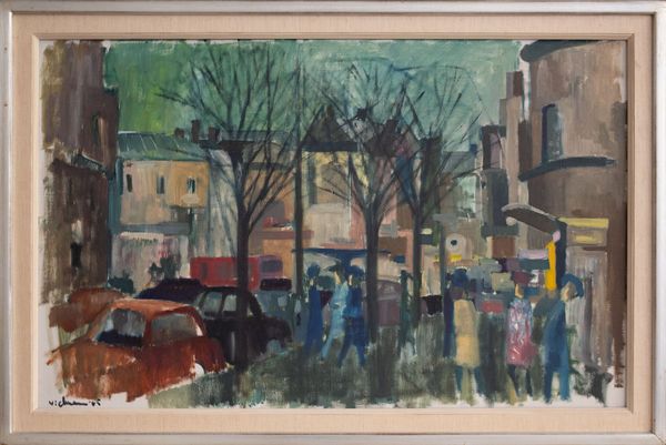 Harry Wichman (1916-1993) 'Bustling street in the rain'