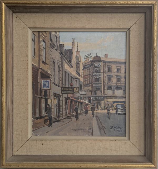 20th Century Swedish School 'Figures in the City Street,' 1953