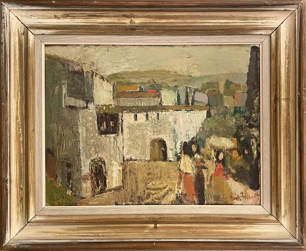 20th Century Swedish School 'Figures in a Mediterranean Town'