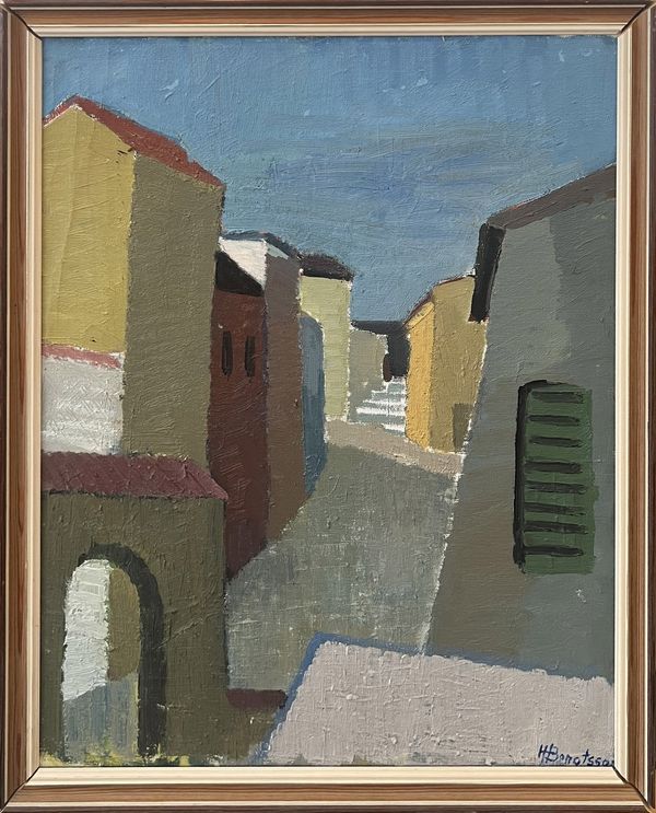 20th Century Swedish School ‘Deserted Mediterranean Street’