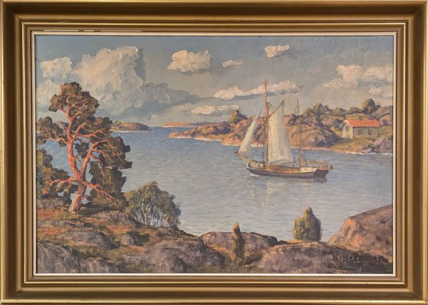 20th Century Swedish School 'Yacht off the Swedish coast'
