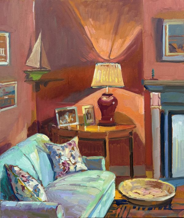 Sittingroom Interior With Pond Yacht