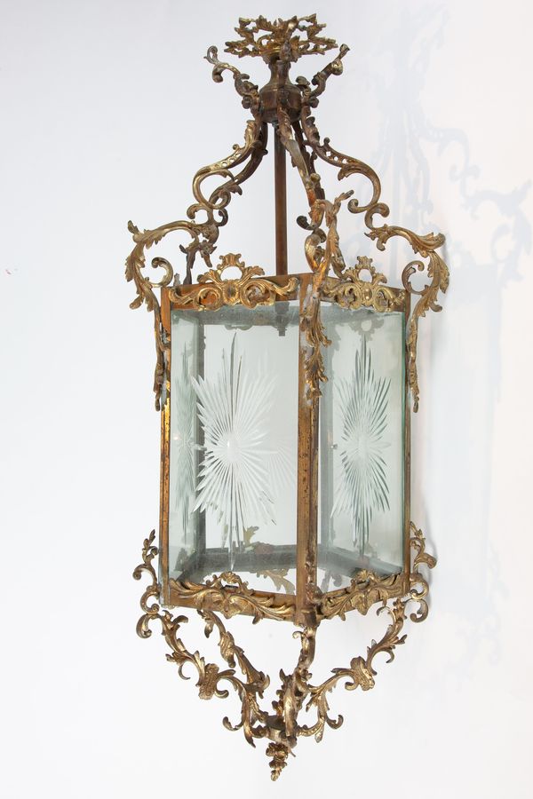 A gilt brass lantern