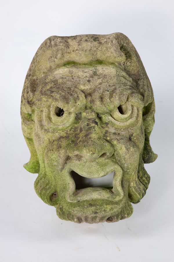 ▲A carved bathstone fountain mask probably by Andrew Swinley