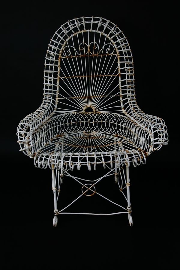 A rare set of four wirework seats