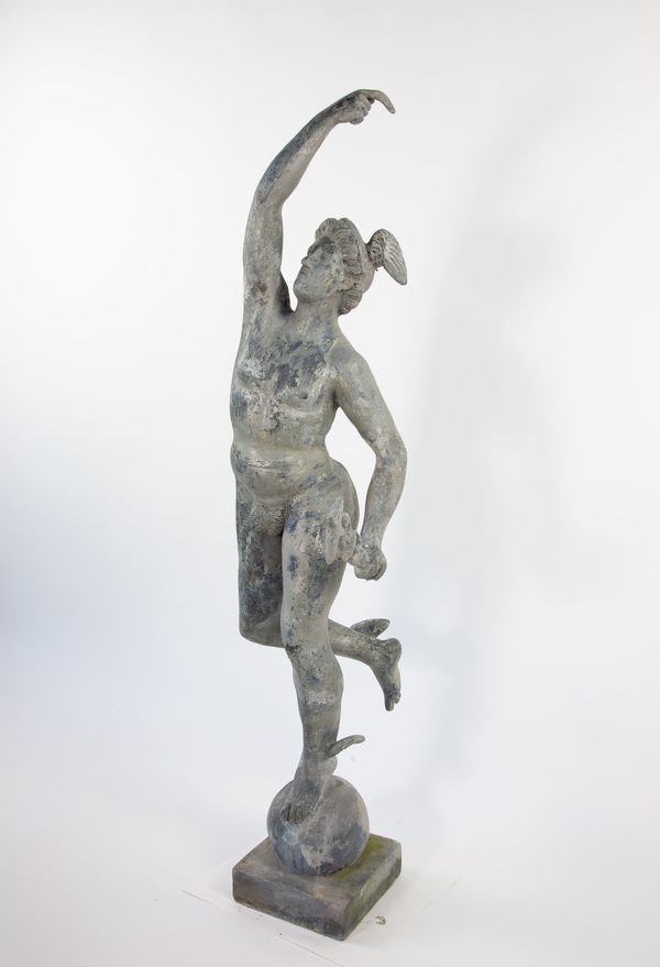 After Giambologna: A lead statue of Mercury