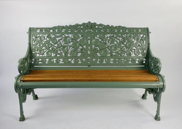 A Coalbrookdale Nasturtium pattern cast iron seat