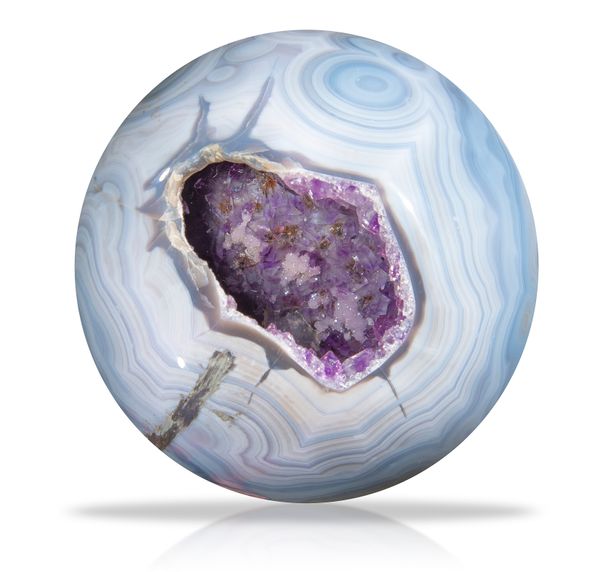 An Amethyst and Chalcedony sphere