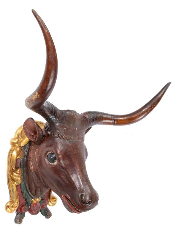 A German hunting trophy possibly depicting an Aurochs 19th century or earlier 101cm high