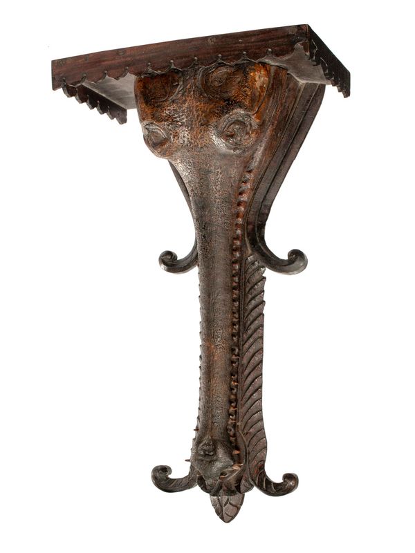 A Gharial head mounted as a wall bracket circa 1890 76cm by 34cm