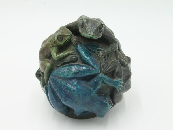 Ball of Frogs Bronze 13cm high by 14cm wide by 13cm deep