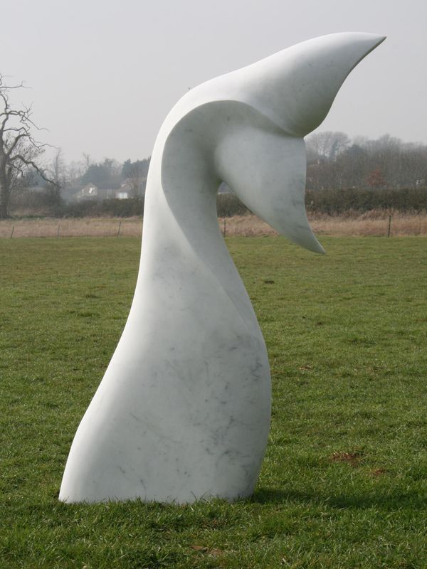 Frederic Chevarin Baleine blanche Carrara marble Unique 178cm high by 114cm wide by 22cm thick