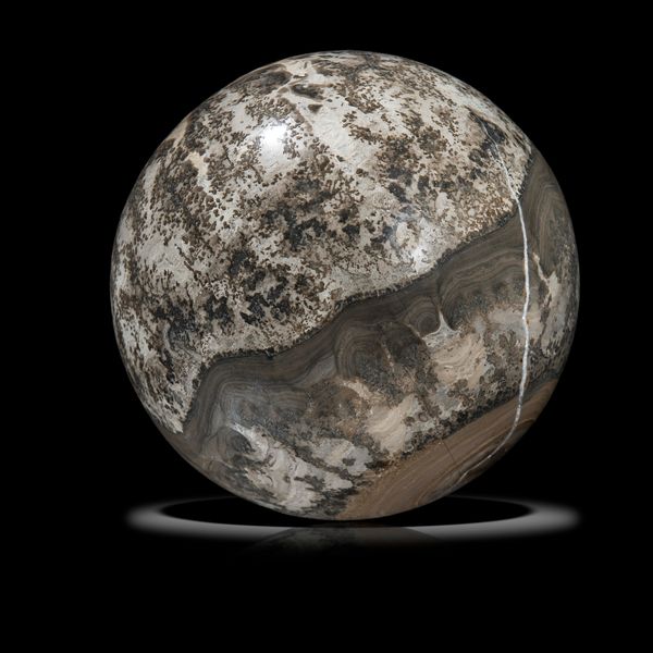 A Cotham marble fossil stromatolite sphere Bristol, UK, Triassic, approximately 205mya 14cm diameter