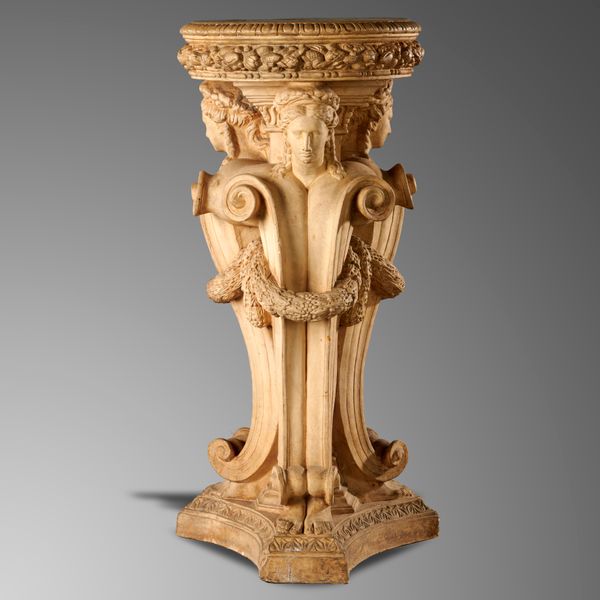 A rare Manifattura di Signa terracotta pedestal Italian, late 19th century with circular makers stamp 112cm high Manifattura di Signa produced...