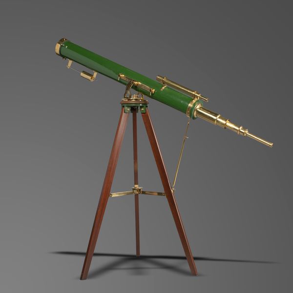 An impressively large painted and brass 7 inch astronomical telescope attributed to Cook of York late 19th century  with sighting scope and...