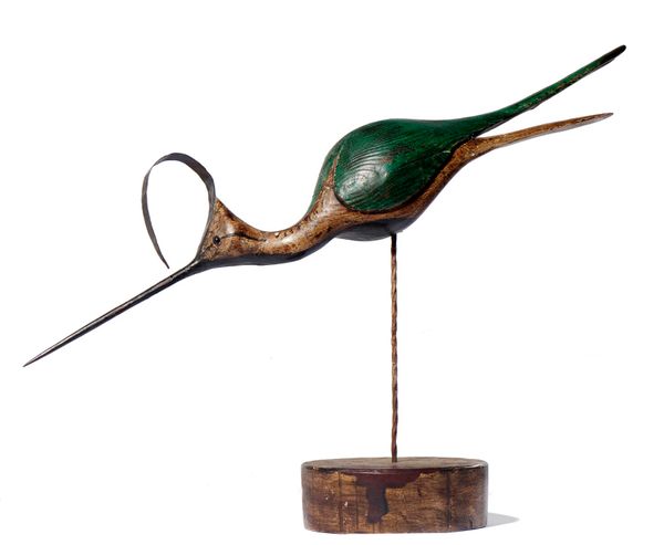 &#9650; Guy Taplin (b.1939) Lapwing Painted and gessoed driftwood Signed and dated 1968 86cm wide