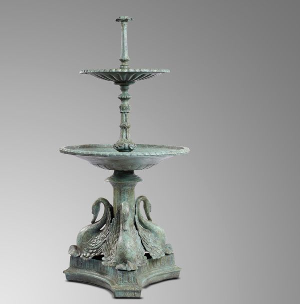 A Coalbrookdale cast iron fountain last quarter 19th century plumbed for water 140cm high A similar fountain is illustrated in the 1875...
