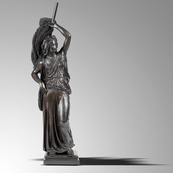 A spelter figure of a fisher girl, possibly by Miroy Freres French, circa 1880 175cm high Provenance: Originally in the collection of Lady Brassey...