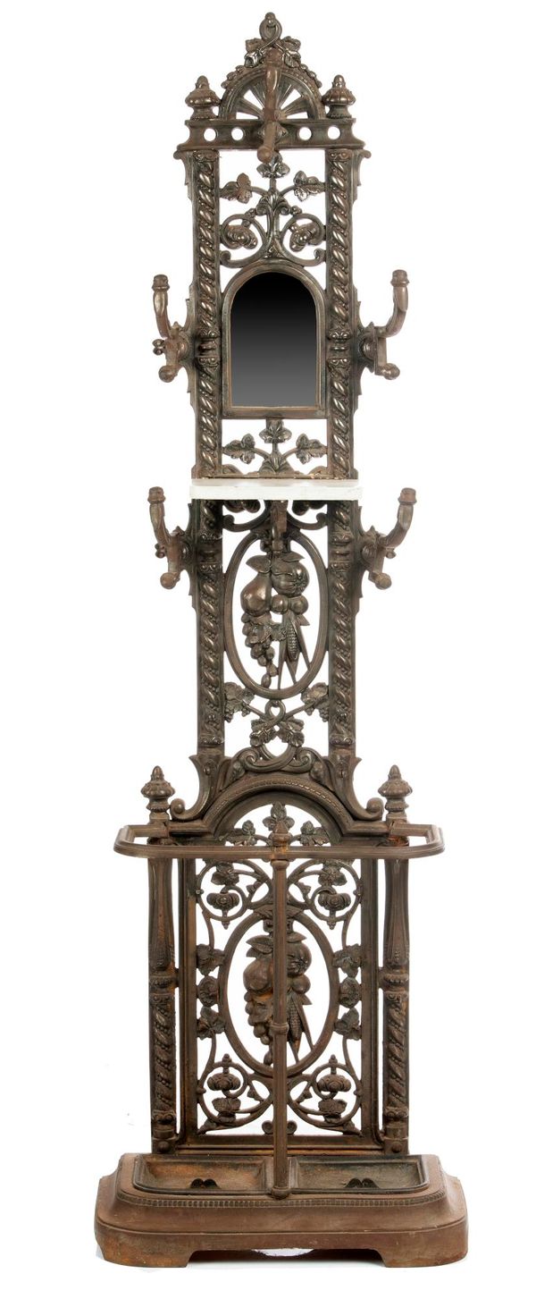 A Victorian cast iron stick stand 176cm high Part of the Late Dr Gerald Moore Collection of Paintings and Sculpture