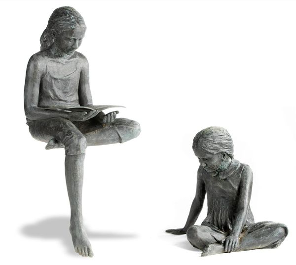 Brian Alabaster Livvy and Evie Bronze from a sold out edition of 20 Signed with artist‘s monogram and number I out of XX Livvy reading her book,...