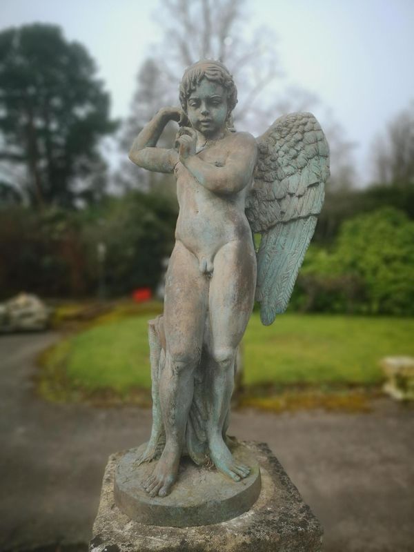 A bronze angel late 20th century 104cm high From a Private Collection in Ireland, see lot 35 for further information