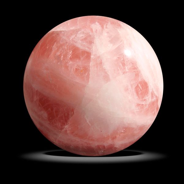 A large rose quartz sphere