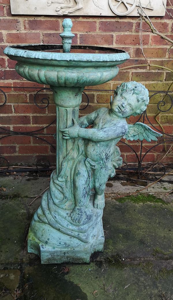A bronze fountain last quarter 20th century 99cm high Provenance: From a private garden in Totteridge, North London