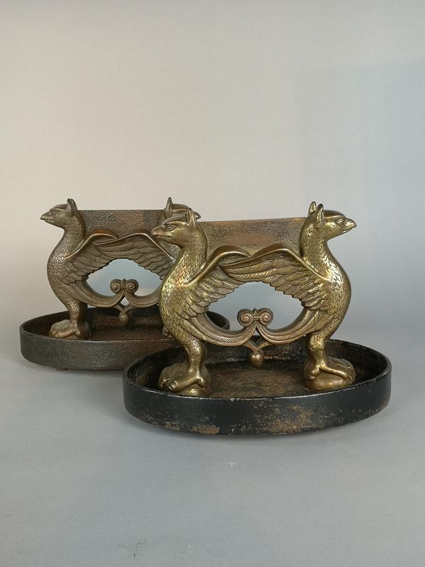 A pair of rare Kenrick foundry bronze boot scrapers in oval cast iron bases circa 1870 28cm high by 34cm long It is unusual to find examples in...