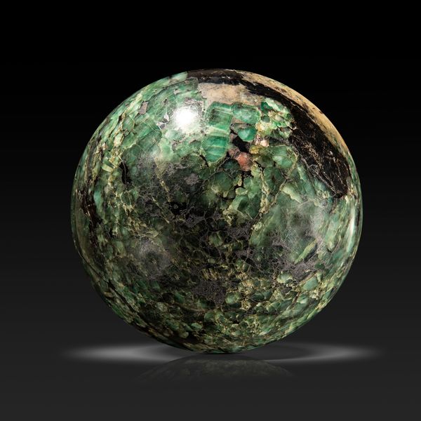 An emerald sphere Brazil 13cm diameter, 3.4kg
