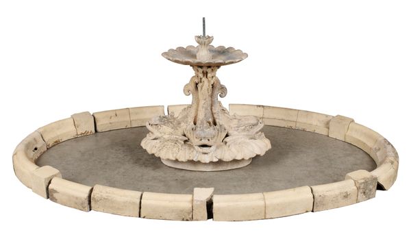 An extremely rare courtyard fountain attributed to Blashfield circa 1870 the surround 225cm long by 142cm wide Although this rare fountain does not...