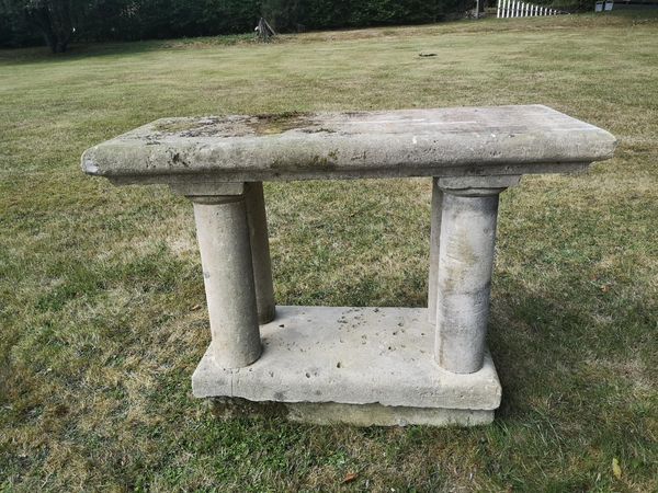 An unusual carved Cotswold stone table 2nd half 19th century 123cm long by 50cm wide