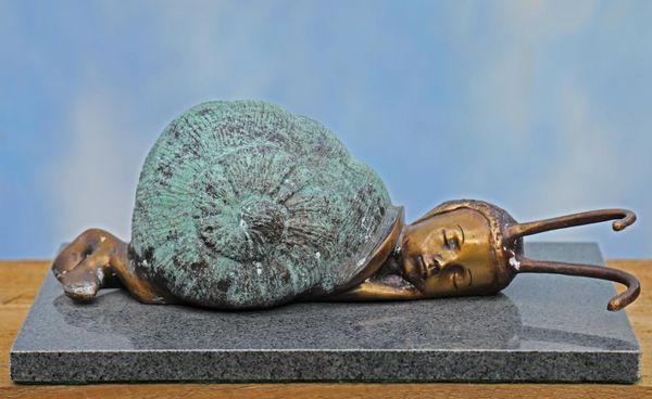 Snail Baby Bronze 12cm high by 30cm wide by 20cm deep