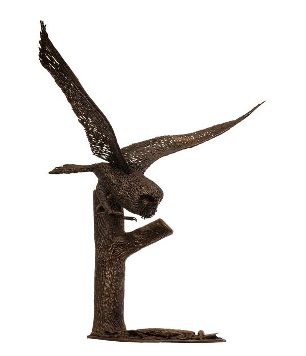 Barn Owl Hunting Mild steel Unique 84cm high by 96cm wide by 54cm deep