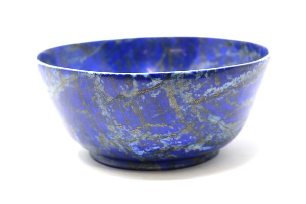 Two madani quality lapis lazuli bowls 17.5cm diameter
