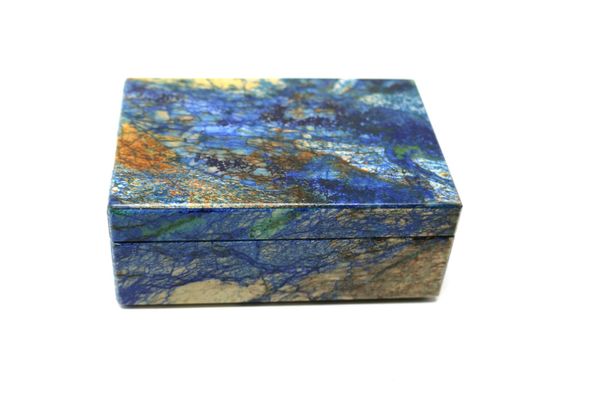 An azurite box 4cm high by 10cm wide