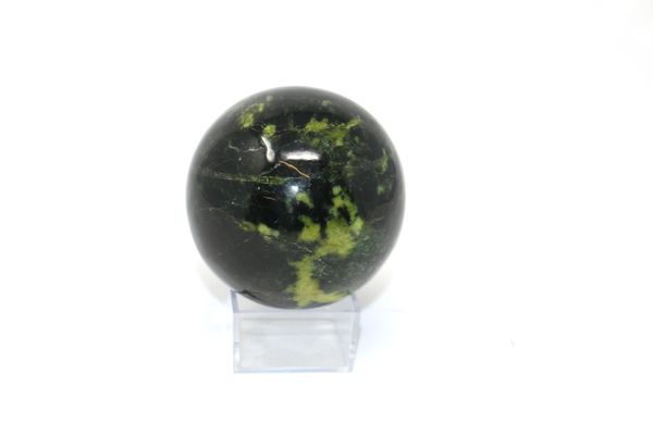 A nephrite sphere 6.5 diameter, 495g