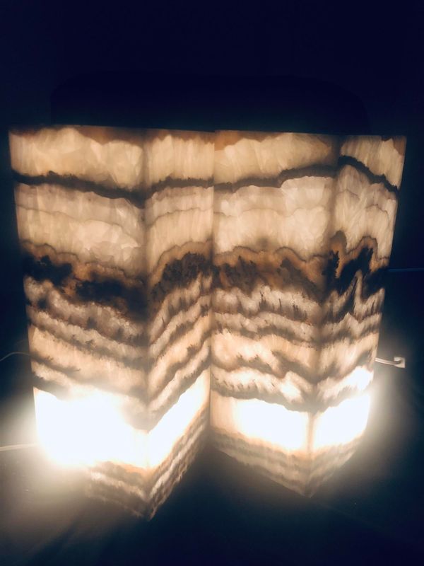 A pair of onyx lamps